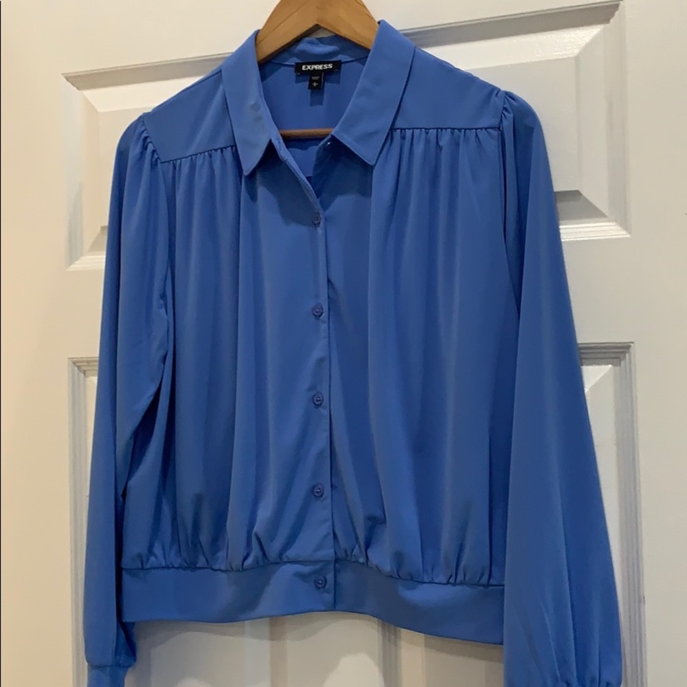 Express Button Front Banded Hem Shirt NWOT